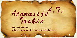 Atanasije Toskić vizit kartica